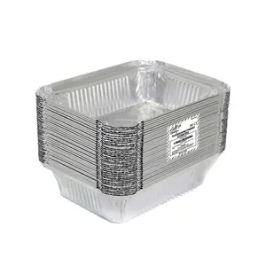 Venta caliente contenedor de papel de aluminio de tamaño personalizado 7 "8" 9 "bandeja de papel de aluminio rectangular para el hogar fiambrera con tapa