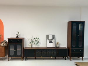 Armario Alto con Puertas de Vidrio, Armario de 2 Puertas con Cajones, Armario Mejorado Multiusos y Armario de Almacenamiento - Product Image 3