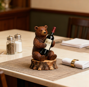 Porte-bouteille <span class=keywords><strong>de</strong></span> <span class=keywords><strong>vin</strong></span> créatif OEM <span class=keywords><strong>de</strong></span> Offre Spéciale, résine peinte à la main avec base en bois, décor <span class=keywords><strong>de</strong></span> bar à la maison pour présentation <span class=keywords><strong>de</strong></span> table - Product Image 2