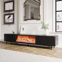 Cheminée électrique encastrable moderne et élégante avec affichage LED contrôlé par application, classe A+ en matière d'efficacité énergétique, pour l'intérieur et l'extérieur