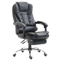 Chaise d'accoudoir pivotante ergonomique en cuir PU, chaise de bureau pour patron