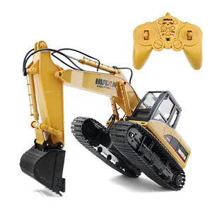 Huina aleación 1/14 excavadora RC 15 canal 2,4G excavadora de Control remoto coche de ingeniería del Vehículo Eléctrico juguetes del coche del RC para los niños