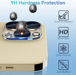 Protection d'objectif d'appareil photo pour iPhone 15 <span class=keywords><strong>Pro</strong></span> Max 6,7 pouces, verre trempé 9H avec film protecteur noir circulaire pour écran d'iPhone 14 <span class=keywords><strong>Pro</strong></span> - Product Image 5