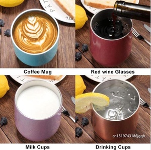 Tazze di bicchiere da vino isolate in acciaio inossidabile senza stelo in acciaio inossidabile da viaggio a forma di uovo da 12 once all'ingrosso con coperchio e cannuccia - Product Image 6