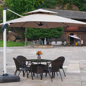 Sombrilla de Jardín con Luces LED Solares, Impermeable, para Exteriores, Comercial, Tipo Cantilever, MZUC002, Parasol con Energía Solar - Product Image 5