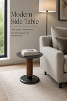 Table d'appoint ronde en fer minimaliste pour salon