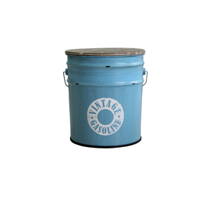 Good Quality Blue Color Metal <strong>Storage</strong> Stool <strong>with</strong> <strong>Pouf</strong> - Product Image 3