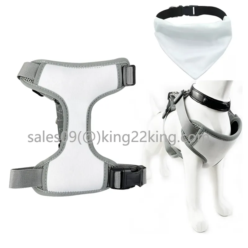 Coleira em branco de neoprene para cachorros, acessórios para cachorros de estimação, cachorro