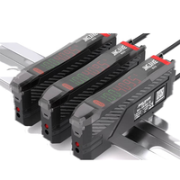 Amplificador de Fibra Óptica de Doble Pantalla JINGJIAKE BV-SK40-11, Salida NPN 12-24VDC, Sensor, Riel DIN 4095, Venta al por Mayor de Fábrica