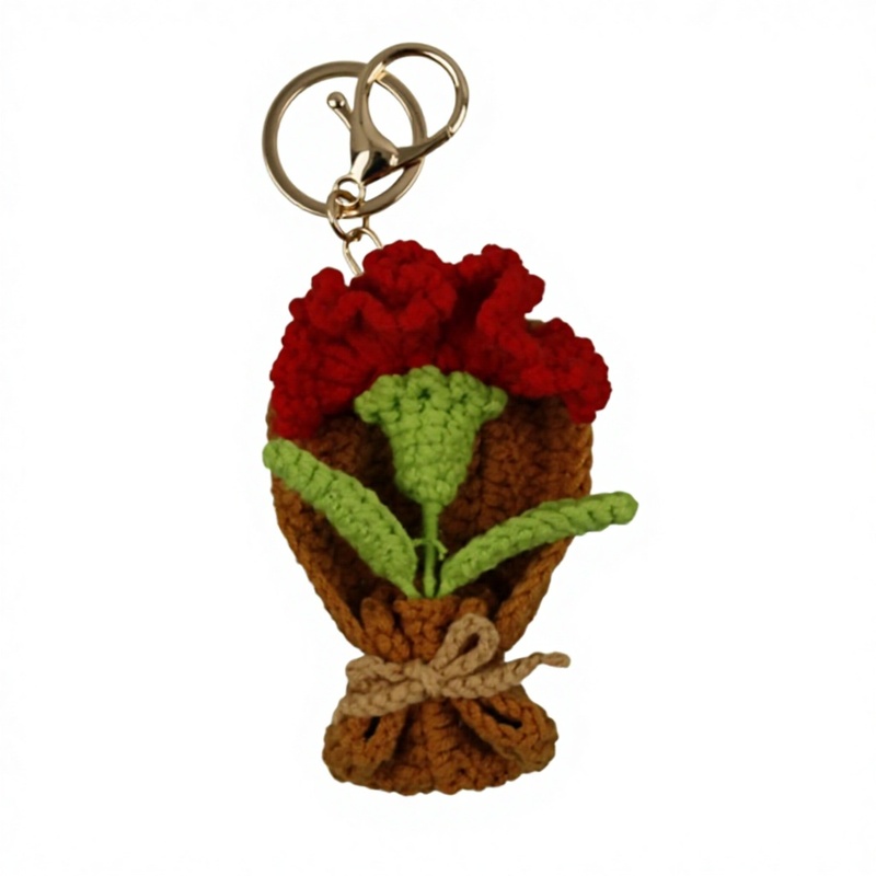 Customized Handmade Crochet Key Chain Bag