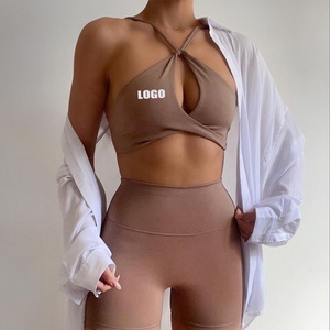 Spandex all'ingrosso rapido asciutto Logo personalizzato Yoga Fitness caldo atleti <span class=keywords><strong>Sexy</strong></span> torcere le donne di sport di fronte reggiseno da palestra per le donne - Product Image 3