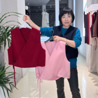 Vente d'usine Tyan : Gilet en cachemire pour femme, tricoté, sans manches, couleur unie, doux et chaud, pour l'hiver