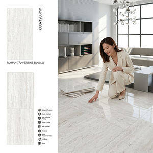 Raynold Gris Eiffel 600x1200mm Polished Porcelain Grey Floor Tiles for Commercial and Residential Projects - Product Image 2