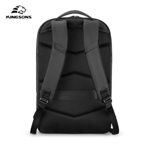 Kingsons Business <b>Backpack</b> 20-35L Large Capacity Laptop Compartment For Men Commuting Travel Solid Color <b>Black</b> - Product Image 3