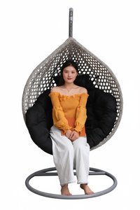 Fauteuil suspendu œuf en rotin tressé de haute qualité, personnalisé en usine, pour jardin, patio, extérieur, avec support métallique - Product Image 4