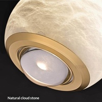 Lampe suspendue mini LED réglable en hauteur, style italien, à commande vocale, en aluminium et marbre, pour entrée/chambre à coucher