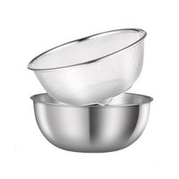 Passoire multifonctionnelle épaissie en acier inoxydable 304, lavage à la main uniquement, pour laver les légumes, les fruits, le riz, égoutter les pâtes cuites