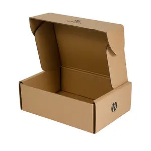 Eco Friendly Free Design Custom Durable Natural Brown Plain Kraft Corrugated Cardboard Paper Mailer Box