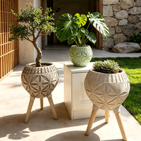 Pots à fleurs modernes minimalistes en fibre de verre, grands pots de sol d'extérieur et jardinières décoratives, adaptés aux foyers