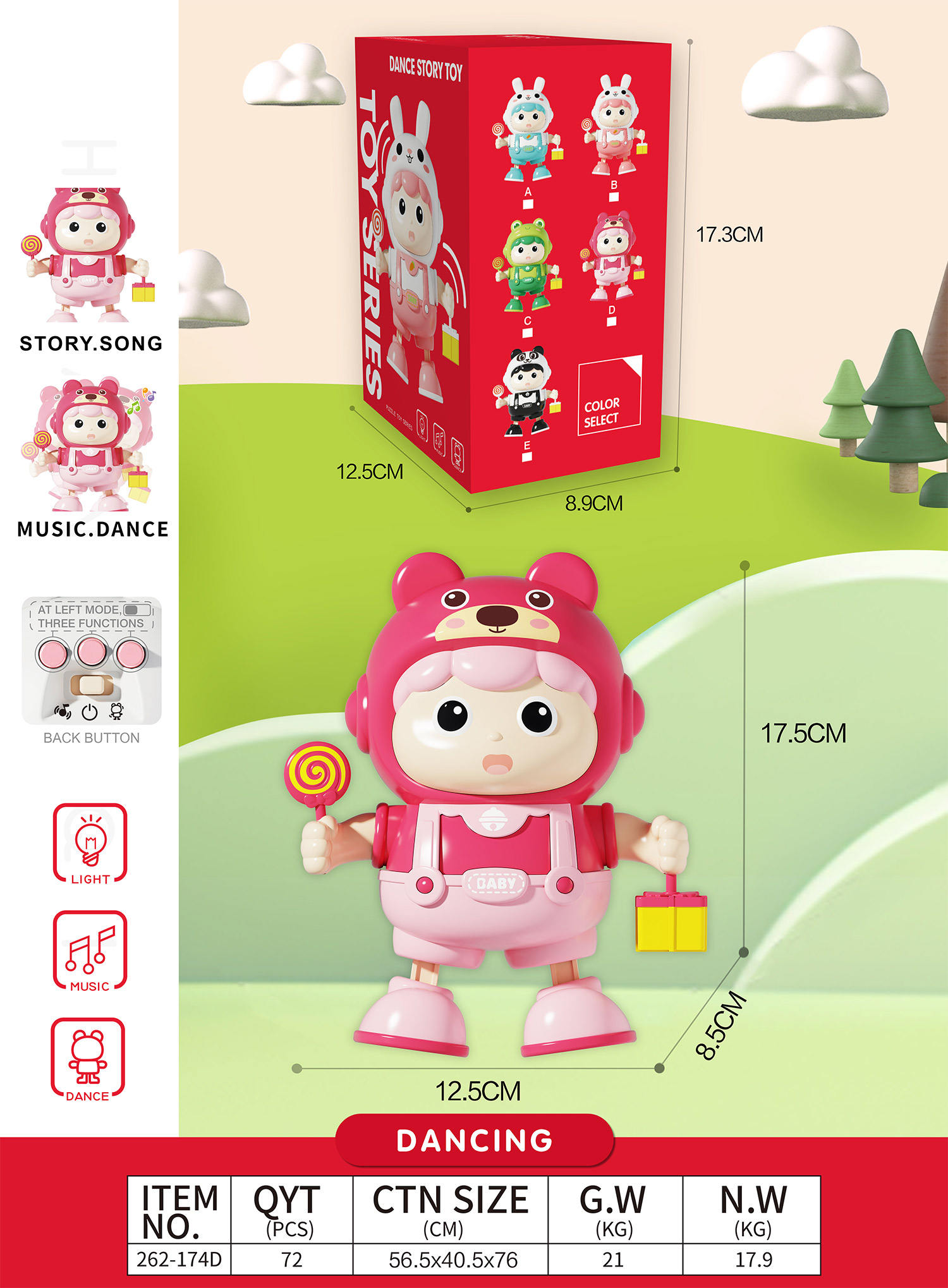 262-174D - Strawberry bear-Color box