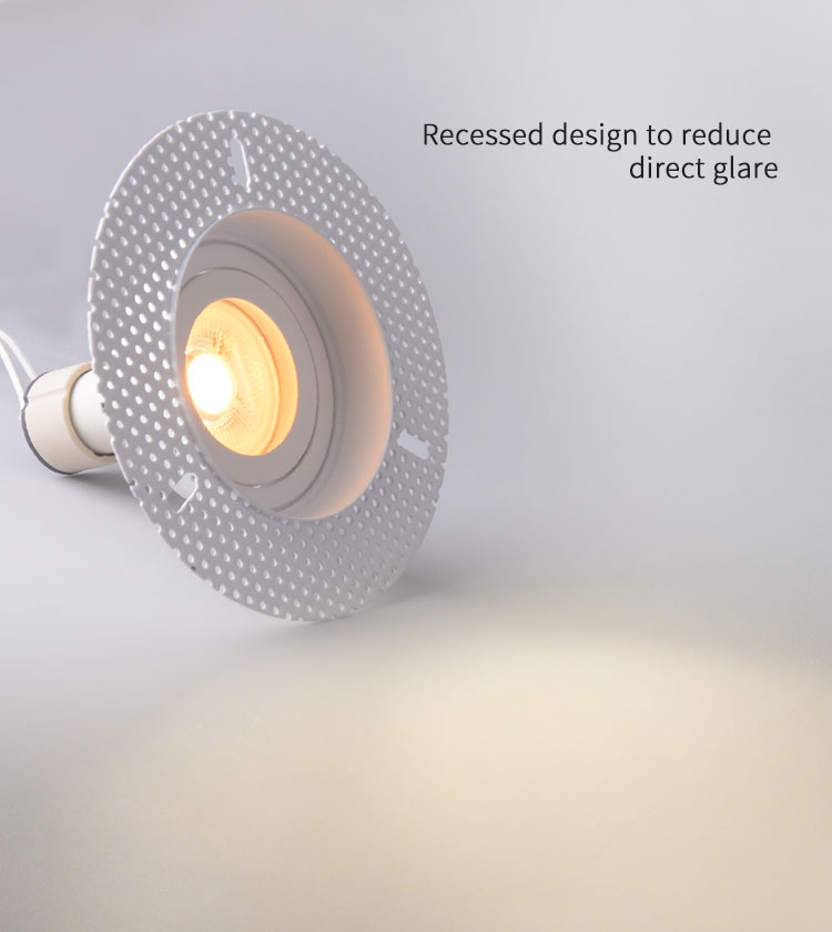 Round Trimless Downlight Fixtures Adjustable Recessed Anti Glare Spotlight 5W