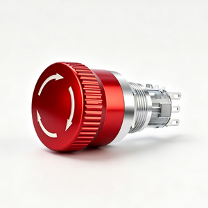Botón pulsador metálico de parada de emergencia IP65 con bloqueo para protección del panel de control de secadora - Product Image 6