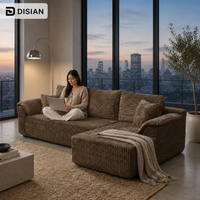 Modulares Ecksofa Modernes Cloud-Design Knochenloses Polsterstoffsofa L-Form Wohnzimmer