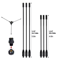 Antenne de base extérieure étanche en fibre de verre double bande VHF UHF 144/430 MHz avec support de montage et kit de plan de terre pour radio bidirectionnelle