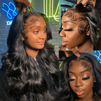 Pelucas sin pegamento con encaje frontal, cabello humano ondulado, pelucas HD 13x4 13x6 con encaje frontal para mujeres afroamericanas, pre-arrancadas