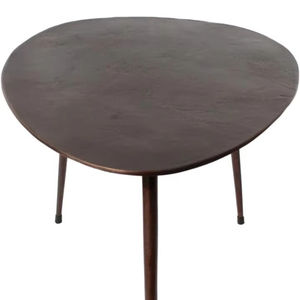 Nordic Organic White Travertine Round Side <b>Table</b> Modern Minimalist <b>Living</b> Room Accent <b>Table</b> with Hand Polished Rounded <b>Edges</b> - Product Image 1