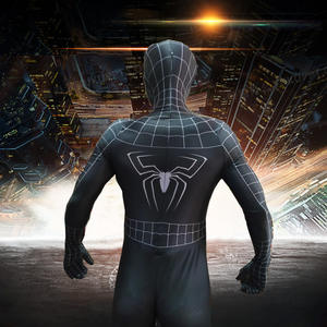 Combinaison <span class=keywords><strong>de</strong></span> cosplay <span class=keywords><strong>Spider</strong></span>-<span class=keywords><strong>Man</strong></span> personnalisée pour homme adulte, tissu extensible en spandex, impression numérique, haute élasticité, confortable, Comic Con - Product Image 2