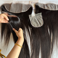 Cierre de encaje HD y frontal HD con nudos invisibles, cabello humano 100% virgen con cutícula alineada, línea de cabello natural.