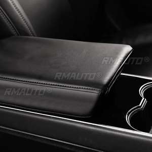 Housse de console pour Tesla Model 3, coussin d'accoudoir, résistant aux rayures, en cuir PU, protection de console centrale, accessoires de voiture - Product Image 6