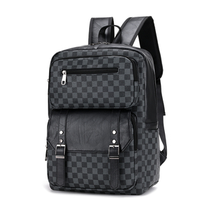 black white men designer laptop backpack Premium Leather 15.6inch for Designer Backpack For Men Large