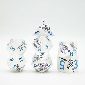 Ensemble de dés DND <span class=keywords><strong>5E</strong></span> Warrior <span class=keywords><strong>Dragon</strong></span> à bords tranchants, 6 couleurs, métal, D20, pour cadeau, jeu de société - Product Image 4