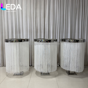 LEDA Gold Metal Floral <b>Stand</b> Centerpieces Wedding Table Decoration Tassel Curtain Flower <b>Stand</b> for Sale Wedding Decoration - Product Image 6