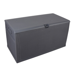 Rattan Style Heavy Duty Big Organizing Containers Toy Storage Plastic Box Organizer Garden Plastic Storage Deck Box With HGSL