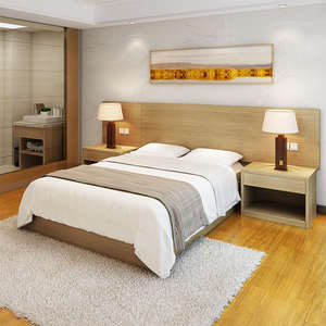 Ensemble de <span class=keywords><strong>chambre</strong></span> à coucher moderne en bois pour <span class=keywords><strong>hôtel</strong></span> et appartement <span class=keywords><strong>Location</strong></span> de lit double et simple avec mobilier complet pour le salon - Product Image 2