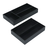 Plateau en bois pour table basse, porte-bougie, plateau noir décoratif, plateau de service