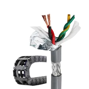 Bending Resistant Single Sheath Twisted Pair Shielded Servo Motor Cables TRVVPS High-Flex Signal Dragchain Cable