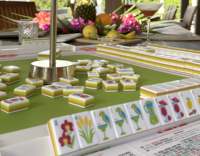 Tapis de mahjong en néoprène 31,5x31,5 pouces, housse de table de mahjong en caoutchouc pour les fêtes de fin de semaine et le divertissement à domicile, en stock
