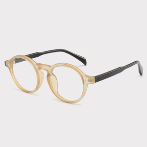 XUEDIAO, venta al por mayor, montura de gafas redondas <span class=keywords><strong>Retro</strong></span>, gafas ópticas oftálmicas Unisex, gafas con remaches, gafas pequeñas TR90 de acetato - Product Image 5