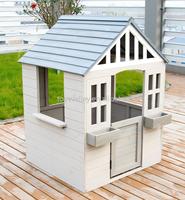 Maisonnette de jeu pour enfants en sapin chinois du Shandong, cabane extérieure en bois monochrome avec jardinière pour les 5-13 ans