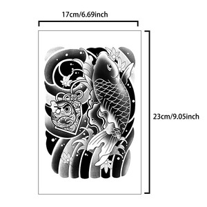 HY larga duración impermeable tatuaje de hierbas pegatina temporal flor cuerpo guapo hombres tatuaje semipermanente falso tatuaje pegatina - Product Image 6