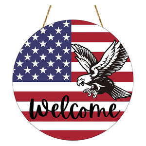 4 <span class=keywords><strong>de</strong></span> Julio Bandera americana Águila Día <span class=keywords><strong>DE</strong></span> LA Independencia Bienvenida Decoración <span class=keywords><strong>de</strong></span> <span class=keywords><strong>madera</strong></span> y tablero <span class=keywords><strong>de</strong></span> exhibición colgante - Product Image 1