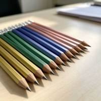 Ensemble de crayons personnalisés certifiés EN71 ISO, crayons hexagonaux en bois multicolores métalliques avec gomme, vente en gros directe d'usine