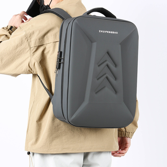 Multifunctional Denim Hardshell Backpack Polyester for 156-inch Laptops 20-35L Capacity Men's College Gaming Laptop Bag