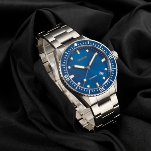 Cronos L6011 Diver Men <b>Watch</b> Fifty Sunray Dial Date <b>Automatic</b> NH35 200M Water Resistant Ceramic Bezel Bracelet - Product Image 5