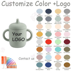 Taza de silicona personalizada y taza de entrenamiento para bebés de 6 a 12 meses, Caño suave y asas, taza de agarre fácil irrompible para niños - Product Image 4