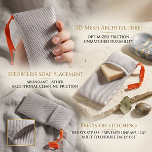 Sac de rangement pour savon en maille 3D, formes multiples, pour la création de mousse et le gommage corporel – Offre spéciale - Product Image 4
